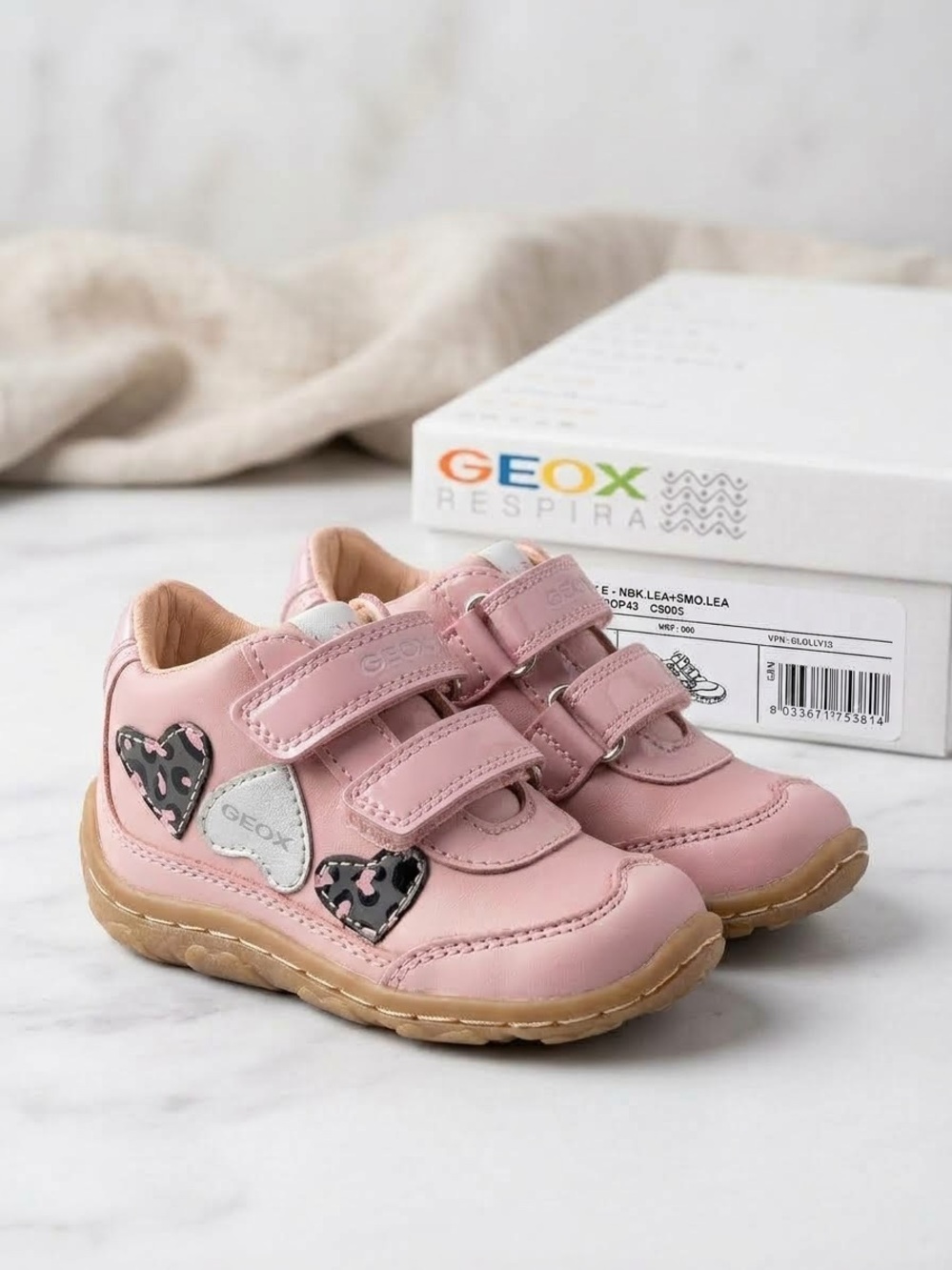 Geox Baby Shoes Girls US 4.0 Pink Sneakers EU size 19